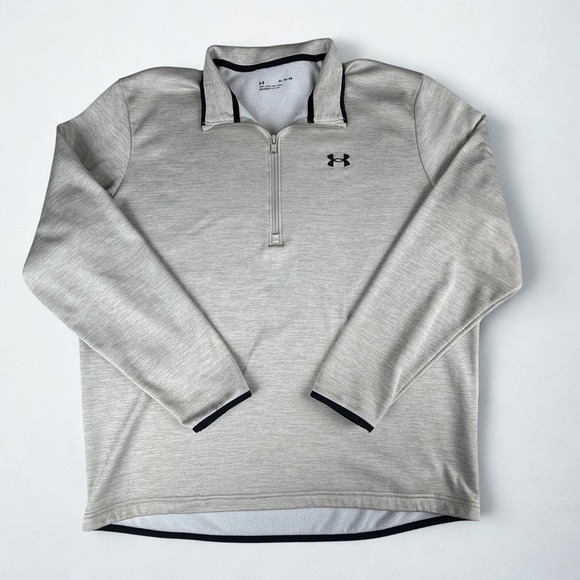 Under Armour Other - Under Armour 1/4 Zip Pullover Mens XL Light Tan Fleece Lined Athletic Casual